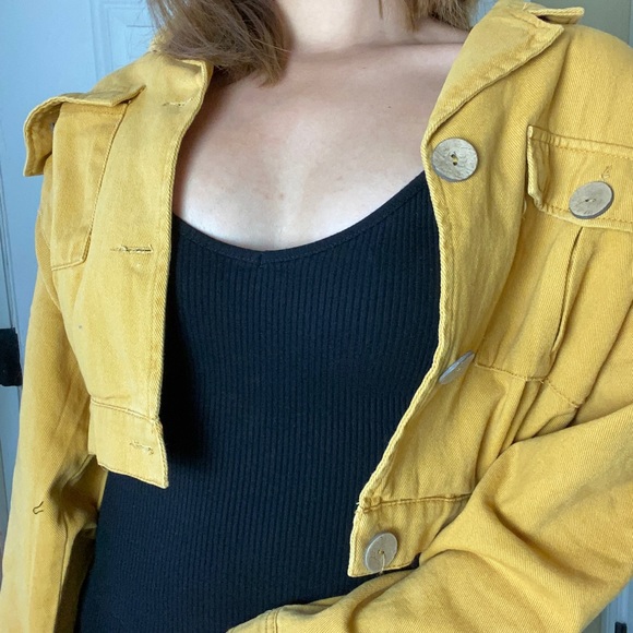 Mustard Cropped Jacket - Picture 4 of 4